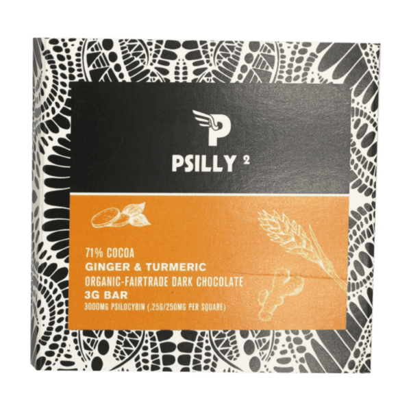 Psilly - Dark Chocolate Bar - Ginger & Turmeric | Deadhead Chemist Canada