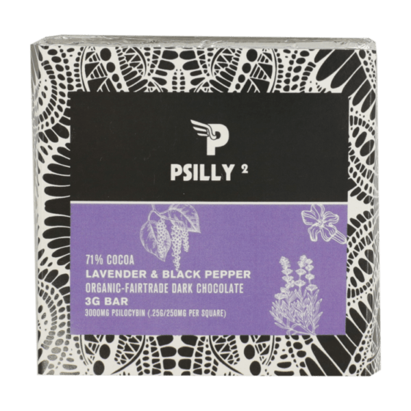Psilly - Dark Chocolate Bar - Lavender & Black Pepper | Deadhead Chemist Canada